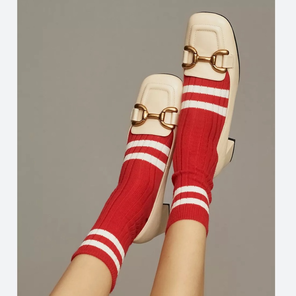 Anthropologie BIBI LOU "Valencia" leather heels ~/ US 9.5-10 / EU 40 Off  WHITE